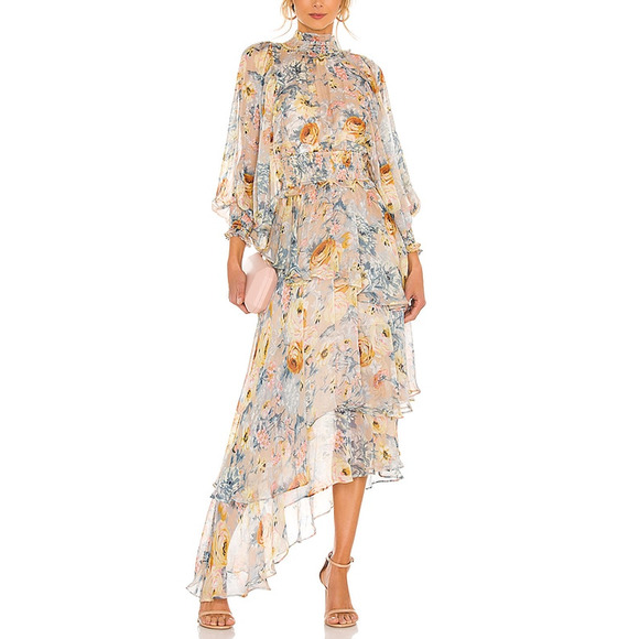 Elliatt 'Astrid' Cream Multi Polyester Dress Size S - Picture 1 of 4